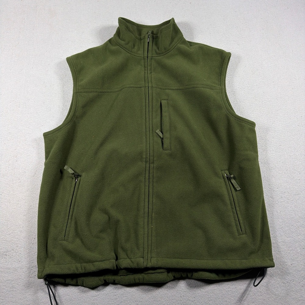 Duluth Trading Co‎ Fleece Vest Men XL Regular Olive Green Gorpcore Outdoor